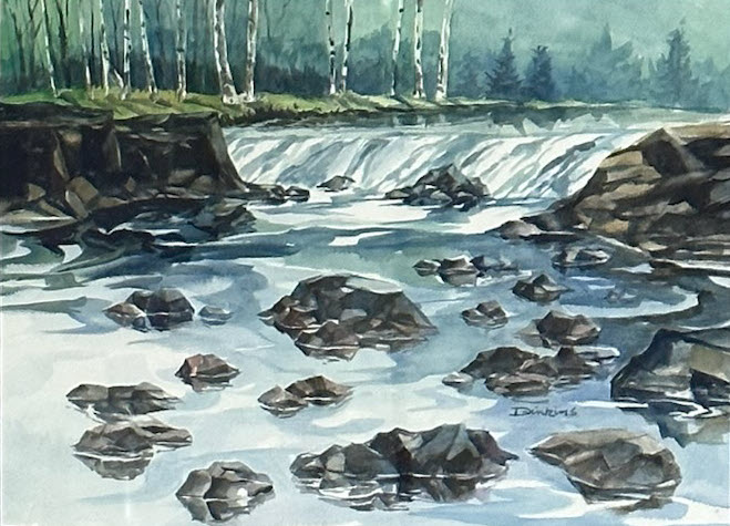 On the Rocks, a watercolor painting by Bill Dinkins